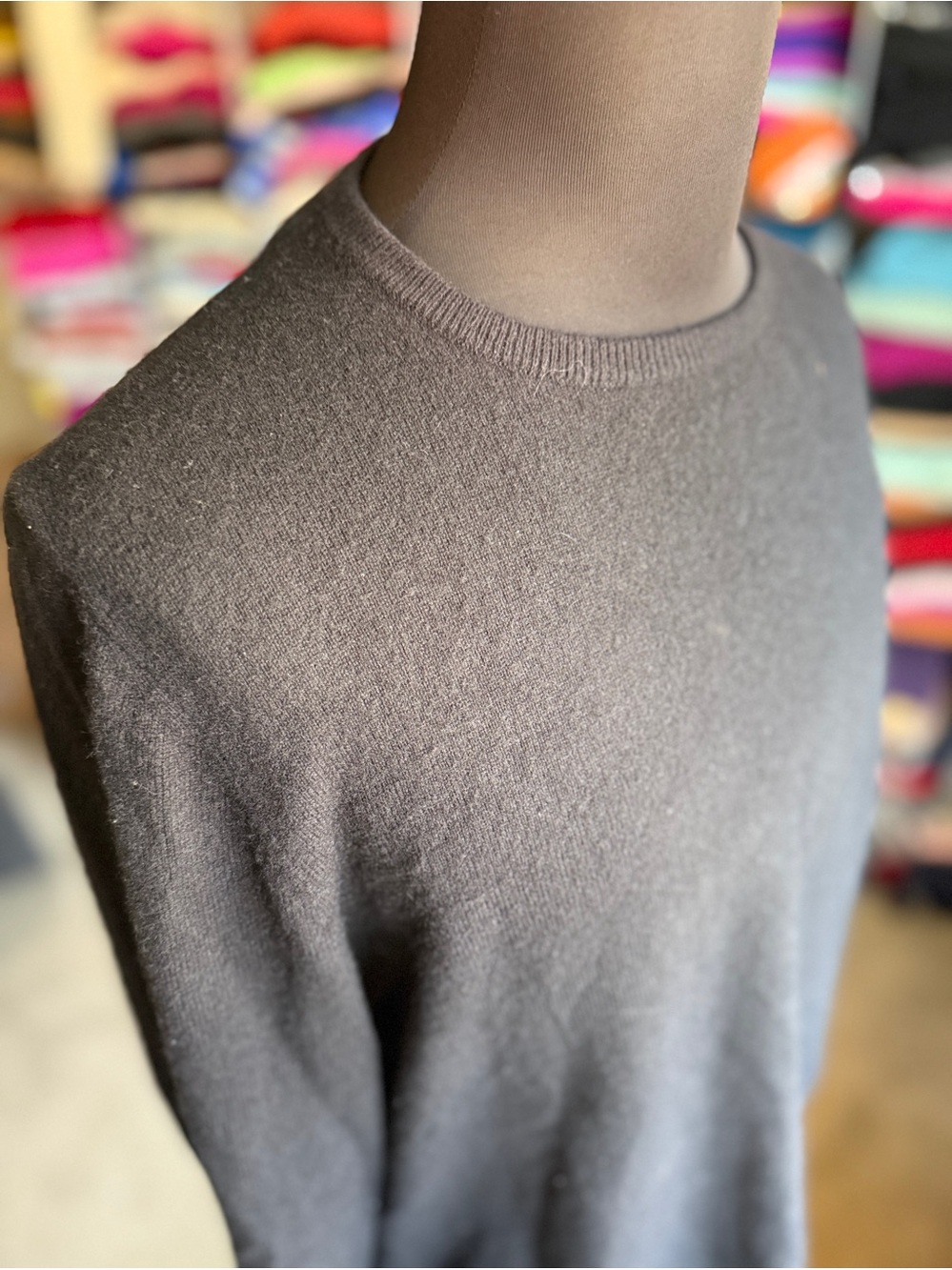 Nordstrom Men's Crewneck Black Cashmere Sweater